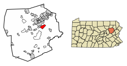 Luzerne County Pennsylvania Incorporated and Unincorporated areas Laurel Run Highlighted